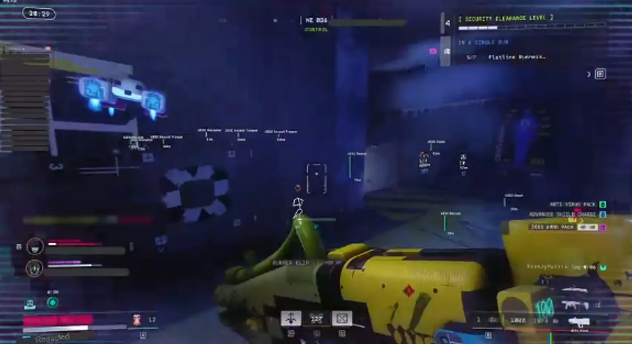 Marathon hacks ESP overlay showing UESC enemies and distance